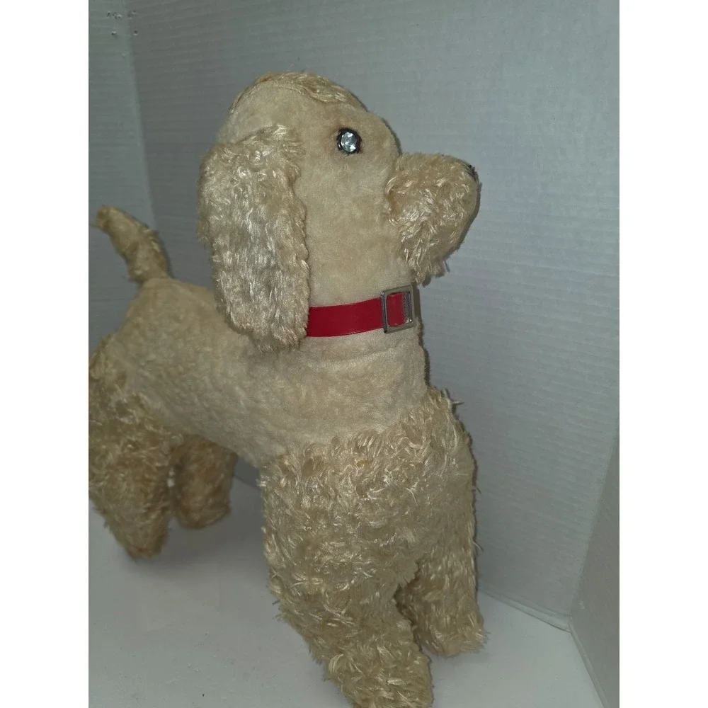 vintage mid-century mohair stuffed poodle toy 1950s